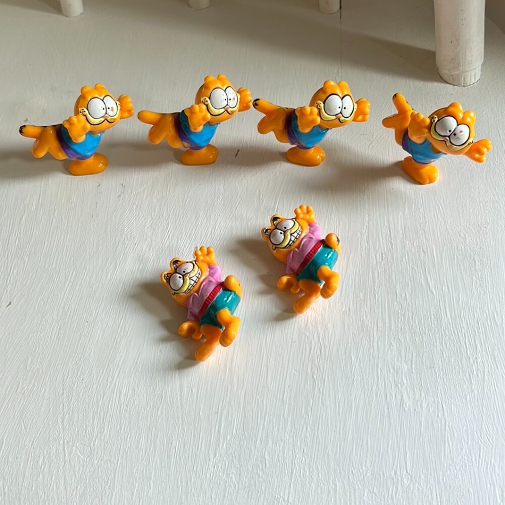 6 Vintage McDonald's Garfield PVC Figures 1978 - 1981